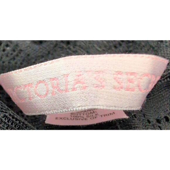 Sheer Floral Lace Silk Mini Lingerie Slip Dress 36B Fairy Grunge Whimsigoth Y2K - Picture 4 of 7